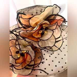 Beautiful wide brim floral hat.